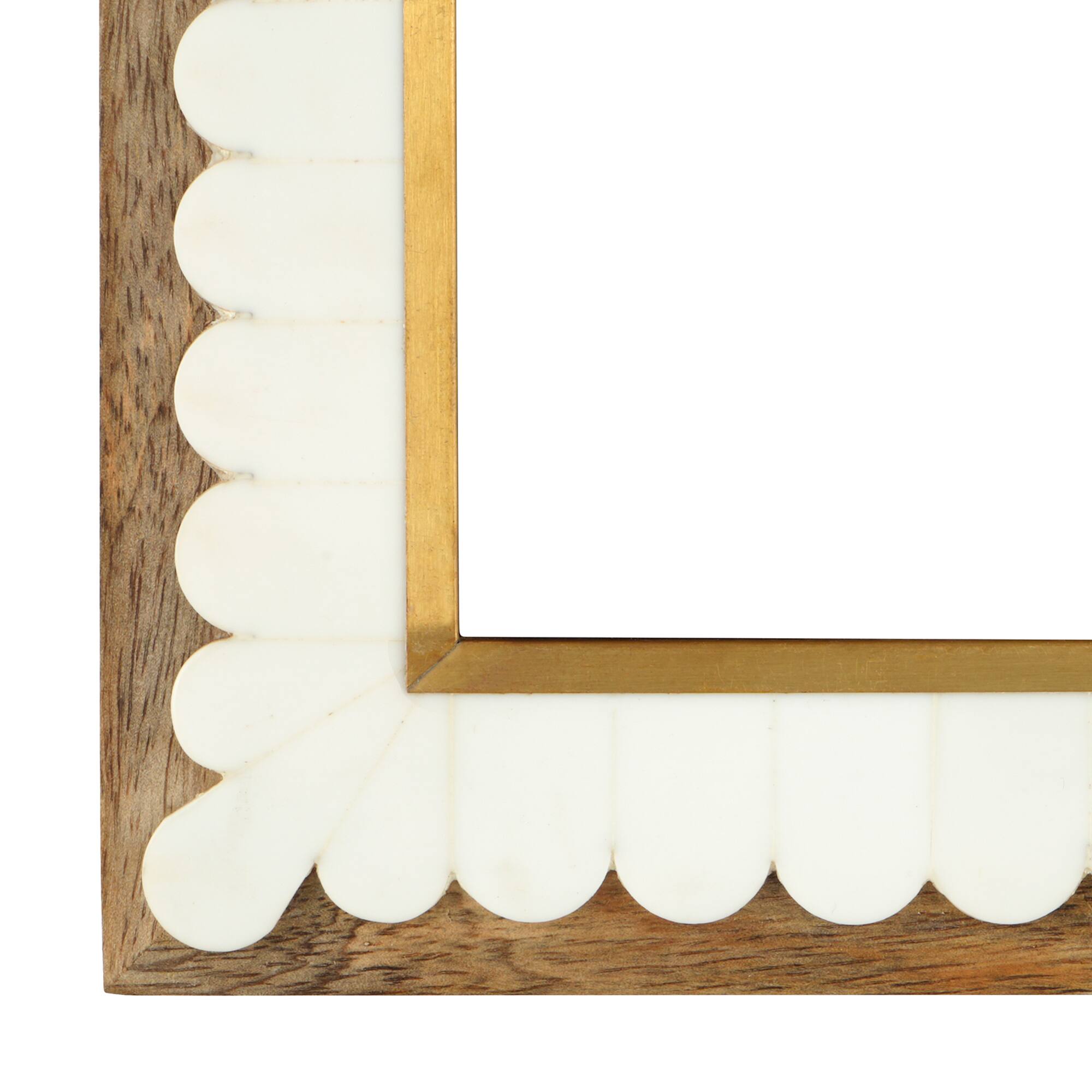 4" x 4" White Scallop & Wood Frame by Ashland®